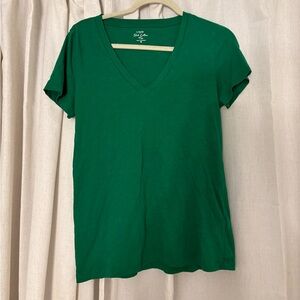 J. Crew Emerald V-Neck Short Sleeve Tee